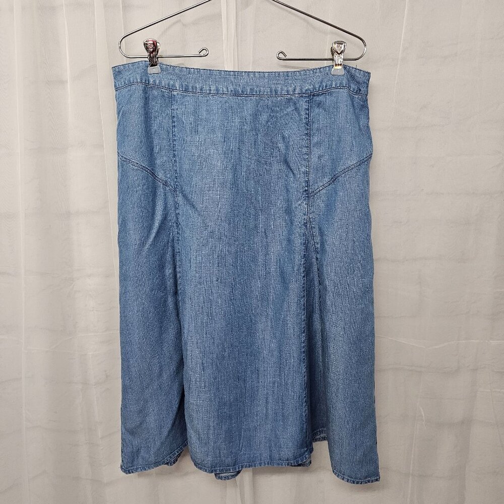 Chico's Skirt Blue Chambray Boho Cottage 2 (M)